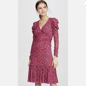 Diane Von Furstenberg Alyssa Abstract Print Stretch Jersey Midi Dress Size S NEW